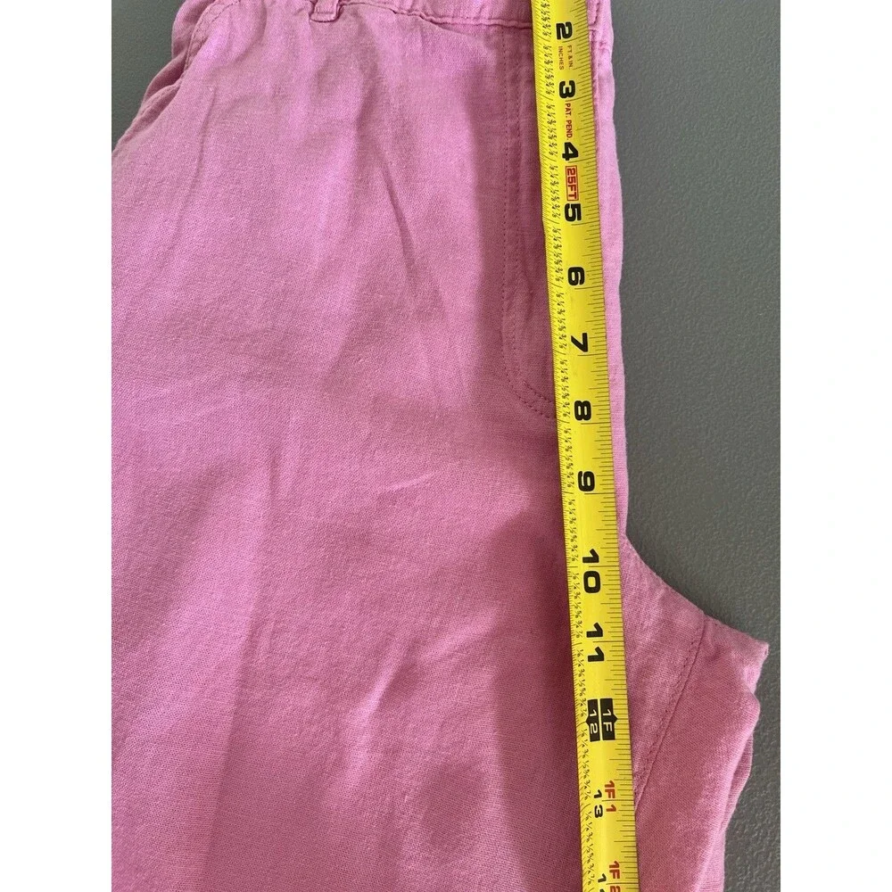 H&M Linen Blend Womens Pants Size Small Pink Wide Leg Summer Cruise Vacation
